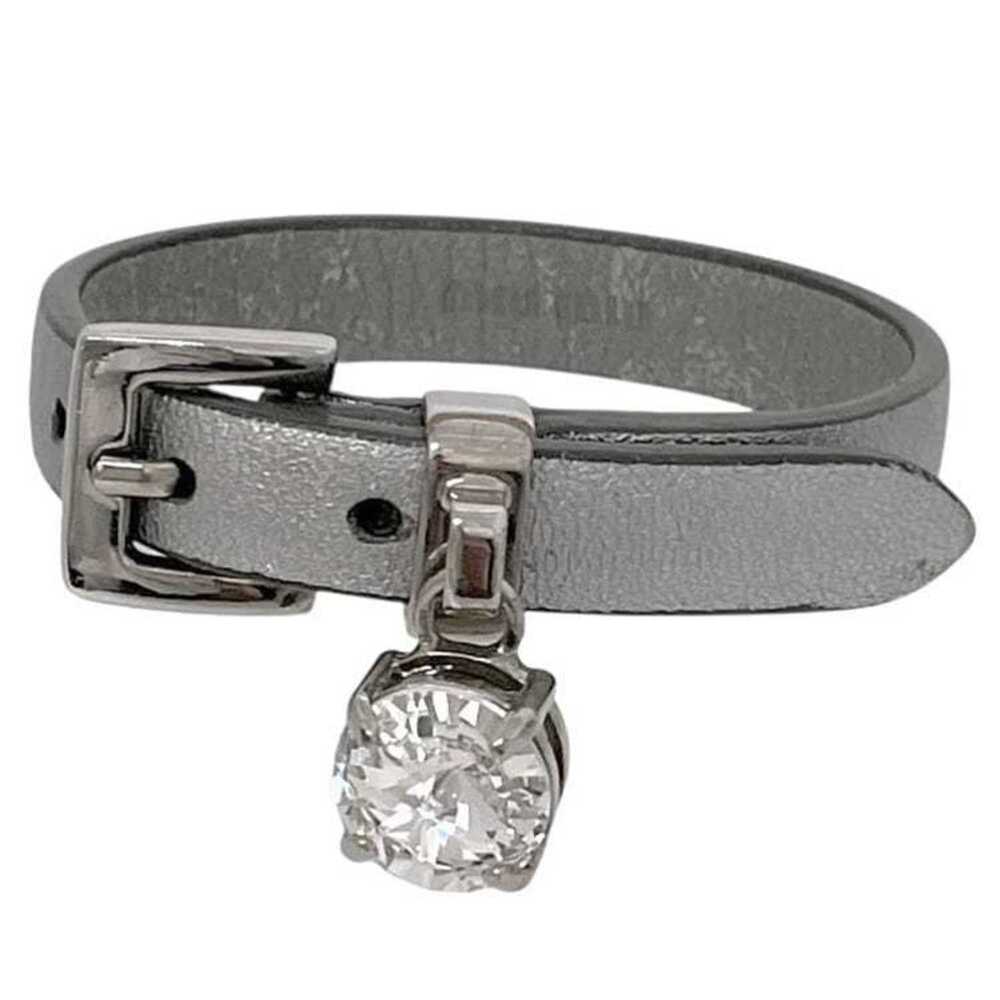 MIU MIU Silver Leather Charm Bracelet
